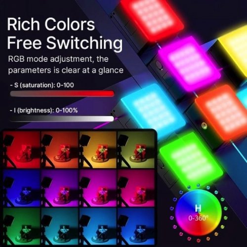 Накамерный свет Ulanzi VL49 Pro Rechargeable Mini RGB Light (VL49 RGB PRO B01001) Black купить в Украине | Telemart фото