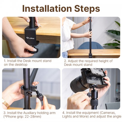 Штатив Ulanzi VIJIM LS02 Desktop Extendable Light Stand (LS02 2487) Black купить в Украине | Telemart фото