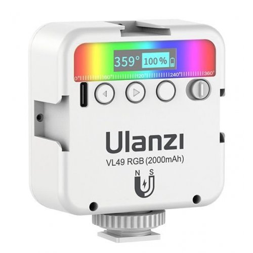 Купити Відеосвітло Ulanzi VL49 Rechargeable Mini RGB Light (VL49 RGB 2586) White - ціна в Києві, Львові, Вінниці, Хмельницькому, Франківську, Україні | інтернет-магазин TELEMART.UA фото