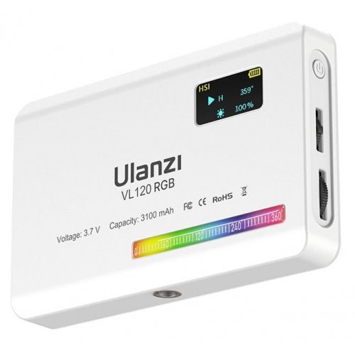 Купити Відеосвітло Ulanzi VL120 RGB Light (VL120RGB 2587) White - ціна в Києві, Львові, Вінниці, Хмельницькому, Франківську, Україні | інтернет-магазин TELEMART.UA фото