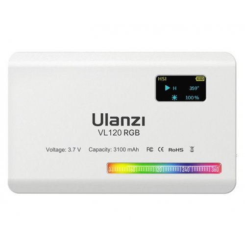 Купити Відеосвітло Ulanzi VL120 RGB Light (VL120RGB 2587) White - ціна в Києві, Львові, Вінниці, Хмельницькому, Франківську, Україні | інтернет-магазин TELEMART.UA фото