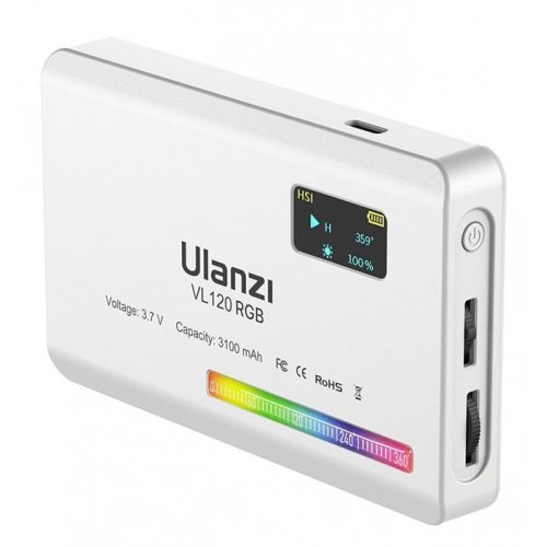 Купити Відеосвітло Ulanzi VL120 RGB Light (VL120RGB 2587) White - ціна в Києві, Львові, Вінниці, Хмельницькому, Франківську, Україні | інтернет-магазин TELEMART.UA фото