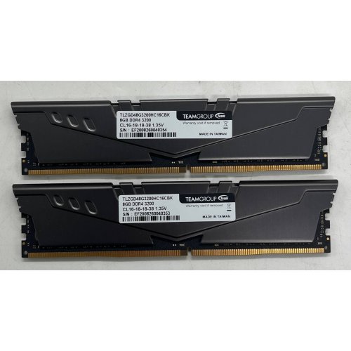 Купить Озу Team DDR4 16GB (2x8GB) 3200Mhz T-Force Vulcan Z Grey (TLZGD416G3200HC16CDC01) (Восстановлено продавцом, 727805) с проверкой совместимости: обзор, характеристики, цена в Киеве, Днепре, Одессе, Харькове, Украине | интернет-магазин TELEMART.UA фото