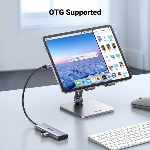 Купити USB-хаб Ugreen CM511 USB Type-C 5 in 1 (15596) Space Gray - ціна в Києві, Львові, Вінниці, Хмельницькому, Франківську, Україні | інтернет-магазин TELEMART.UA фото