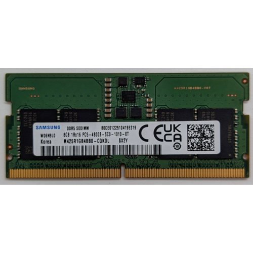 Озп Samsung SODIMM DDR5 8GB 4800Mhz (M425R1GB4BB0-CQKOL) (Відновлено продавцем, 728009) купити з перевіркою сумісності: огляд, характеристики, ціна у Києві, Львові, Вінниці, Хмельницькому, Івано-Франківську, Україні | інтернет-магазин TELEMART.UA фото