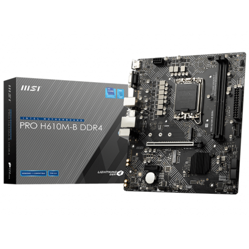 Купить Материнская плата MSI PRO H610M-B DDR4 (s1700, Intel H610) (Восстановлено продавцом, 728053) с проверкой совместимости: обзор, характеристики, цена в Киеве, Днепре, Одессе, Харькове, Украине | интернет-магазин TELEMART.UA фото