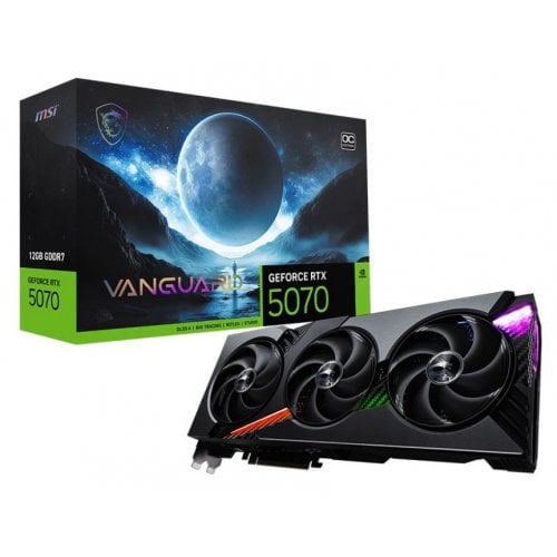 Відеокарта MSI GeForce RTX 5070 VANGUARD OC 12288MB (RTX 5070 12G VANGUARD OC) купити з перевіркою сумісності: огляд, характеристики, ціна у Києві, Львові, Вінниці, Хмельницькому, Івано-Франківську, Україні | інтернет-магазин TELEMART.UA фото