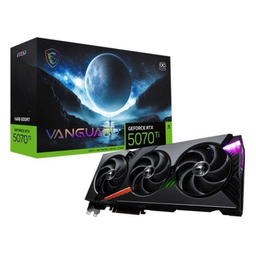 Купить Видеокарта MSI GeForce RTX 5070 Ti VANGUARD OC 16384MB (RTX 5070 Ti 16G VANGUARD OC) с проверкой совместимости: обзор, характеристики, цена в Киеве, Днепре, Одессе, Харькове, Украине | интернет-магазин TELEMART.UA фото