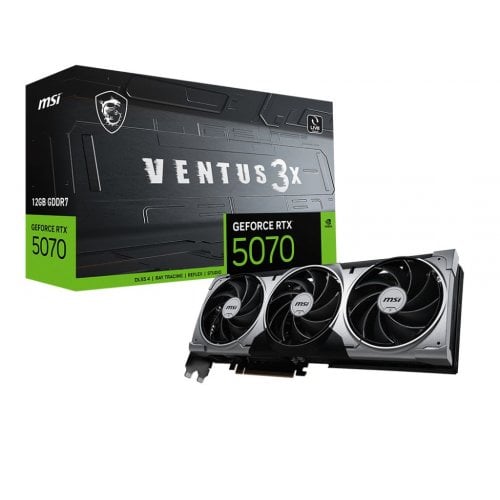 Купить Видеокарта MSI GeForce RTX 5070 VENTUS 3X 12288MB (RTX 5070 12G VENTUS 3X) с проверкой совместимости: обзор, характеристики, цена в Киеве, Днепре, Одессе, Харькове, Украине | интернет-магазин TELEMART.UA фото