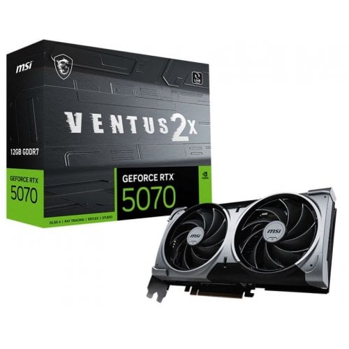 Купить Видеокарта MSI GeForce RTX 5070 VENTUS 2X 12288MB (RTX 5070 12G VENTUS 2X) с проверкой совместимости: обзор, характеристики, цена в Киеве, Днепре, Одессе, Харькове, Украине | интернет-магазин TELEMART.UA фото