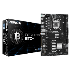 Материнська плата AsRock Q270 Pro BTC+ (s1151, Intel Q270) (Відновлено продавцем, 728386)