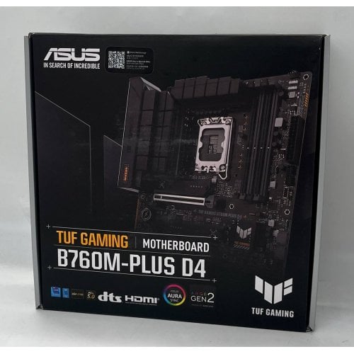 Купить Материнская плата Asus TUF GAMING B760M-PLUS D4 (s1700, Intel B760) (Восстановлено продавцом, 728729) с проверкой совместимости: обзор, характеристики, цена в Киеве, Днепре, Одессе, Харькове, Украине | интернет-магазин TELEMART.UA фото