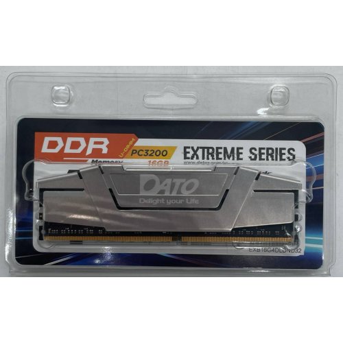 Озп Dato DDR4 16GB 3200MHz Extreme Grey (EXB16G4DLDND32) (Відновлено продавцем, 728781) купити з перевіркою сумісності: огляд, характеристики, ціна у Києві, Львові, Вінниці, Хмельницькому, Івано-Франківську, Україні | інтернет-магазин TELEMART.UA фото