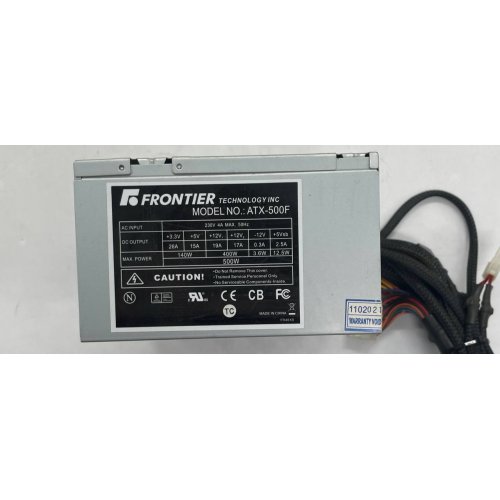 Блок живлення Frontier 500W (ATX-500F) (Відновлено продавцем, 728840) купити з перевіркою сумісності: огляд, характеристики, ціна у Києві, Львові, Вінниці, Хмельницькому, Івано-Франківську, Україні | інтернет-магазин TELEMART.UA фото