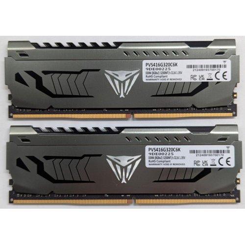 Купить Озу Patriot DDR4 16GB (2x8GB) 3200Mhz Viper Steel (PVS416G320C6K) (Восстановлено продавцом, 729018) с проверкой совместимости: обзор, характеристики, цена в Киеве, Днепре, Одессе, Харькове, Украине | интернет-магазин TELEMART.UA фото