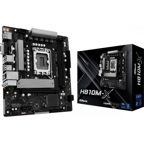 Материнська плата AsRock H810M-X (s1851, Intel H810) купити з перевіркою сумісності: огляд, характеристики, ціна у Києві, Львові, Вінниці, Хмельницькому, Івано-Франківську, Україні | інтернет-магазин TELEMART.UA фото