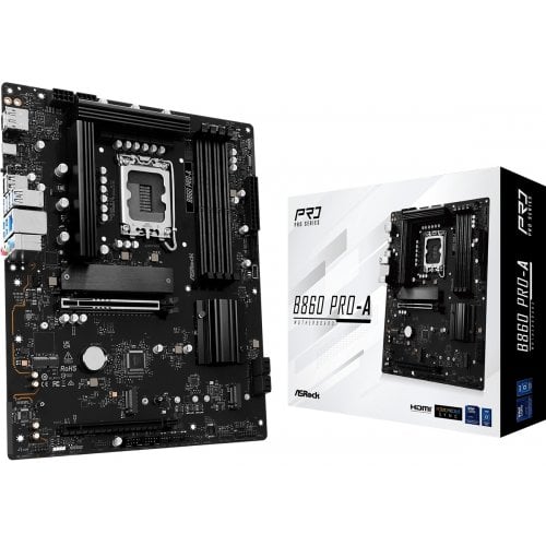 Купить Материнская плата AsRock B860 Pro-A (s1851, Intel B860) с проверкой совместимости: обзор, характеристики, цена в Киеве, Днепре, Одессе, Харькове, Украине | интернет-магазин TELEMART.UA фото