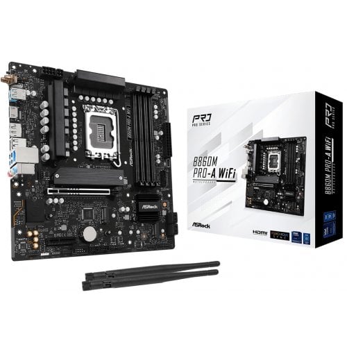 Материнська плата AsRock B860M Pro-A WiFi (s1851, Intel B860) купити з перевіркою сумісності: огляд, характеристики, ціна у Києві, Львові, Вінниці, Хмельницькому, Івано-Франківську, Україні | інтернет-магазин TELEMART.UA фото