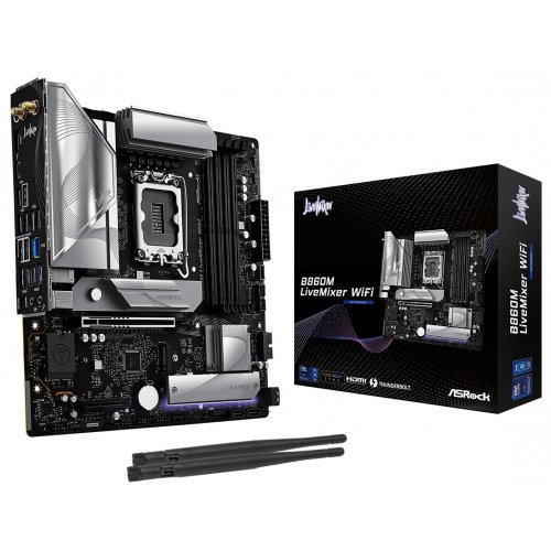 Материнська плата AsRock B860M LiveMixer WiFi (s1851, Intel B860) купити з перевіркою сумісності: огляд, характеристики, ціна у Києві, Львові, Вінниці, Хмельницькому, Івано-Франківську, Україні | інтернет-магазин TELEMART.UA фото