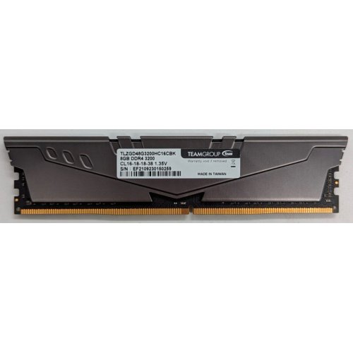 Купить Озу Team DDR4 8GB 3200Mhz T-Force Vulcan Z Grey (TLZGD48G3200HC16C01) (Восстановлено продавцом, 729684) с проверкой совместимости: обзор, характеристики, цена в Киеве, Днепре, Одессе, Харькове, Украине | интернет-магазин TELEMART.UA фото