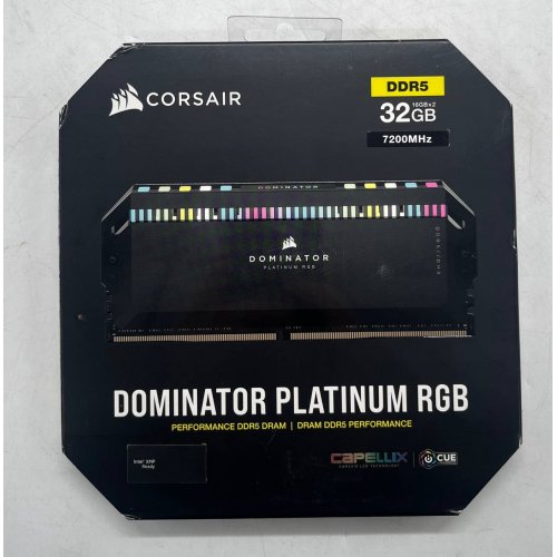 Озп Corsair DDR5 32GB (2x16GB) 7200Mhz Dominator Platinum RGB Black (CMT32GX5M2X7200C34) (Відновлено продавцем, 729709) купити з перевіркою сумісності: огляд, характеристики, ціна у Києві, Львові, Вінниці, Хмельницькому, Івано-Франківську, Україні | інтернет-магазин TELEMART.UA фото