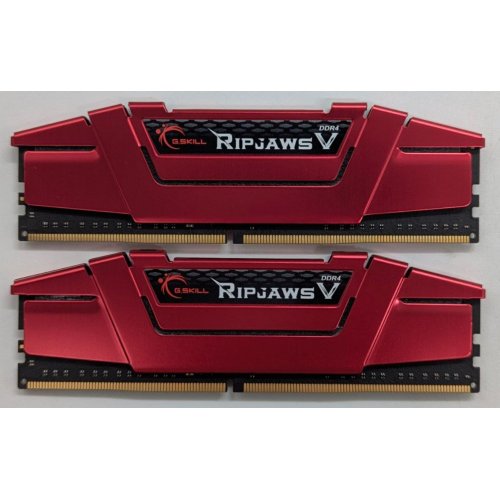 Купить Озу G.Skill DDR4 32GB (2x16GB) 3600Mhz Ripjaws V Red (F4-3600C19D-32GVRB) (Восстановлено продавцом, 729740) с проверкой совместимости: обзор, характеристики, цена в Киеве, Днепре, Одессе, Харькове, Украине | интернет-магазин TELEMART.UA фото