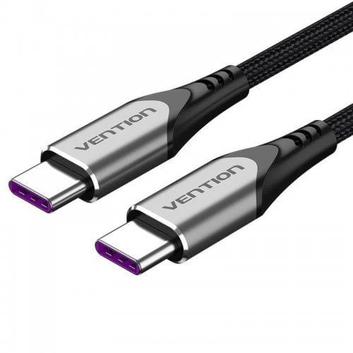 Купити Кабель Vention USB 2.0 Type-C to USB Type-C 100W 2m (TAEHH) Black - ціна в Києві, Львові, Вінниці, Хмельницькому, Франківську, Україні | інтернет-магазин TELEMART.UA фото