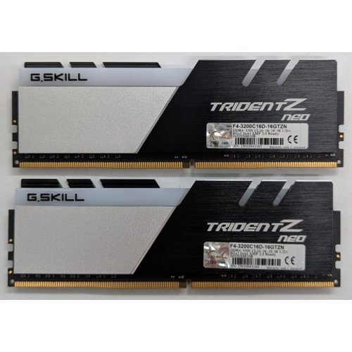 Озп G.Skill DDR4 16GB (2x8GB) 3200Mhz Trident Z Neo (F4-3200C16D-16GTZN) (Відновлено продавцем, 730006) купити з перевіркою сумісності: огляд, характеристики, ціна у Києві, Львові, Вінниці, Хмельницькому, Івано-Франківську, Україні | інтернет-магазин TELEMART.UA фото