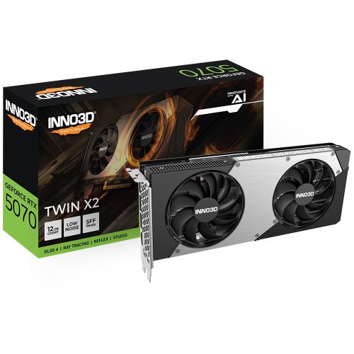 Відеокарта Inno3D GeForce RTX 5070 TWIN X2 12288MB (N50702-12D7-195064N) купити з перевіркою сумісності: огляд, характеристики, ціна у Києві, Львові, Вінниці, Хмельницькому, Івано-Франківську, Україні | інтернет-магазин TELEMART.UA фото