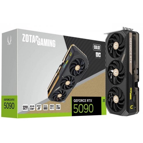 Купить Видеокарта Zotac GeForce RTX 5090 GAMING SOLID OC 32768MB (ZT-B50900J-10P) с проверкой совместимости: обзор, характеристики, цена в Киеве, Днепре, Одессе, Харькове, Украине | интернет-магазин TELEMART.UA фото