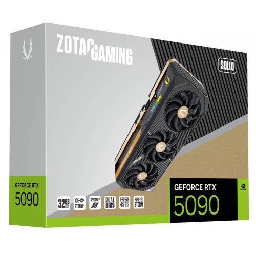 Купить Видеокарта Zotac GeForce RTX 5090 GAMING SOLID 32768MB (ZT-B50900D-10P) с проверкой совместимости: обзор, характеристики, цена в Киеве, Днепре, Одессе, Харькове, Украине | интернет-магазин TELEMART.UA фото