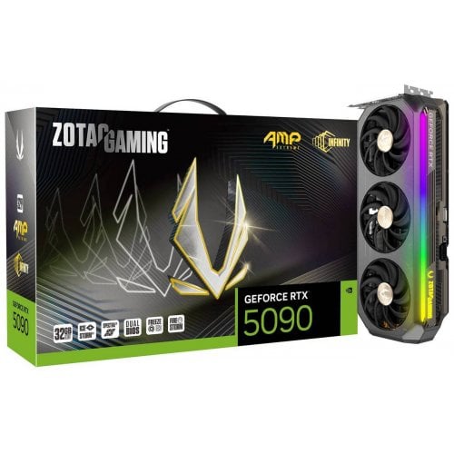 Купить Видеокарта Zotac GeForce RTX 5090 GAMING AMP Extreme INFINITY 32768MB (ZT-B50900B-10P) с проверкой совместимости: обзор, характеристики, цена в Киеве, Днепре, Одессе, Харькове, Украине | интернет-магазин TELEMART.UA фото