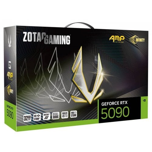 Відеокарта Zotac GeForce RTX 5090 GAMING AMP Extreme INFINITY 32768MB (ZT-B50900B-10P) купити з перевіркою сумісності: огляд, характеристики, ціна у Києві, Львові, Вінниці, Хмельницькому, Івано-Франківську, Україні | інтернет-магазин TELEMART.UA фото