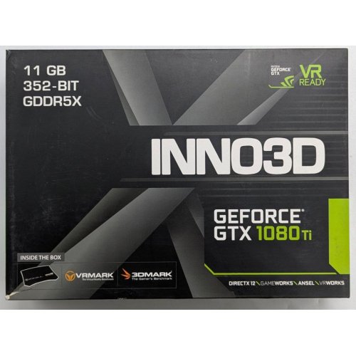 Купить Видеокарта Inno3D GeForce GTX 1080 TI X2 11264MB (N108T-1SDN-Q6MN) (Восстановлено продавцом, 730459) с проверкой совместимости: обзор, характеристики, цена в Киеве, Днепре, Одессе, Харькове, Украине | интернет-магазин TELEMART.UA фото