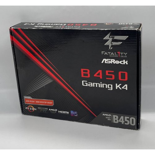 Материнська плата AsRock FATAL1TY B450 Gaming K4 (sAM4, AMD B450) (Відновлено продавцем, 730559) купити з перевіркою сумісності: огляд, характеристики, ціна у Києві, Львові, Вінниці, Хмельницькому, Івано-Франківську, Україні | інтернет-магазин TELEMART.UA фото