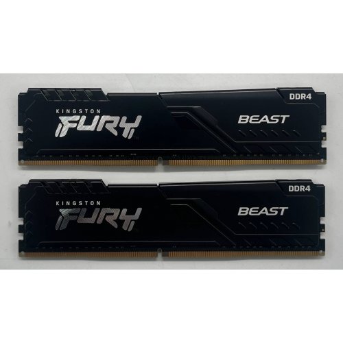 Озп Kingston DDR4 16GB (2x8GB) 2666Mhz FURY Beast Black (KF426C16BBK2/16) (Відновлено продавцем, 731361) купити з перевіркою сумісності: огляд, характеристики, ціна у Києві, Львові, Вінниці, Хмельницькому, Івано-Франківську, Україні | інтернет-магазин TELEMART.UA фото