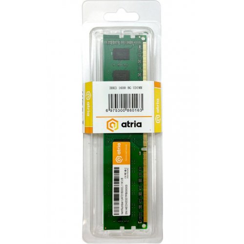 Купить Уценка озу ATRIA DDR3 8GB 1600Mhz (UAT31600CL11K1/8) (Следы использования, 731766) с проверкой совместимости: обзор, характеристики, цена в Киеве, Днепре, Одессе, Харькове, Украине | интернет-магазин TELEMART.UA фото