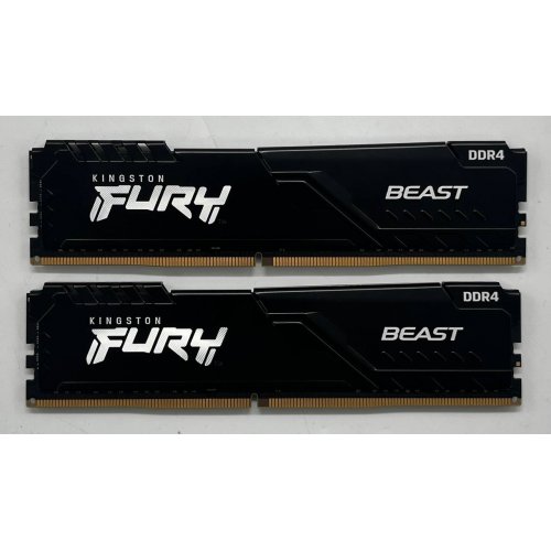 Озп Kingston DDR4 16GB (2x8GB) 3600Mhz FURY Beast Black (KF436C17BBK2/16) (Відновлено продавцем, 731781) купити з перевіркою сумісності: огляд, характеристики, ціна у Києві, Львові, Вінниці, Хмельницькому, Івано-Франківську, Україні | інтернет-магазин TELEMART.UA фото