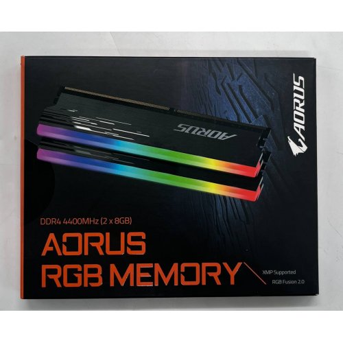 Озп Gigabyte DDR4 16GB (2x8GB) 4400Mhz AORUS RGB (GP-ARS16G44) (Відновлено продавцем, 731892) купити з перевіркою сумісності: огляд, характеристики, ціна у Києві, Львові, Вінниці, Хмельницькому, Івано-Франківську, Україні | інтернет-магазин TELEMART.UA фото