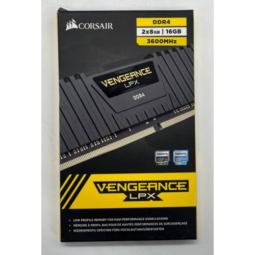 Озп Corsair DDR4 16GB (2x8GB) 3600Mhz Vengeance LPX (CMK16GX4M2D3600C18) (Відновлено продавцем, 731894) купити з перевіркою сумісності: огляд, характеристики, ціна у Києві, Львові, Вінниці, Хмельницькому, Івано-Франківську, Україні | інтернет-магазин TELEMART.UA фото