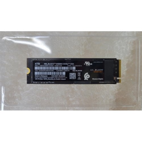 Уцінка ssd-диск Western Digital Black SN850X 4TB M.2 (2280 PCI-E) NVMe x4 (WDS400T2X0E) (Сліди використання, 731906) купити з перевіркою сумісності: огляд, характеристики, ціна у Києві, Львові, Вінниці, Хмельницькому, Івано-Франківську, Україні | інтернет-магазин TELEMART.UA фото