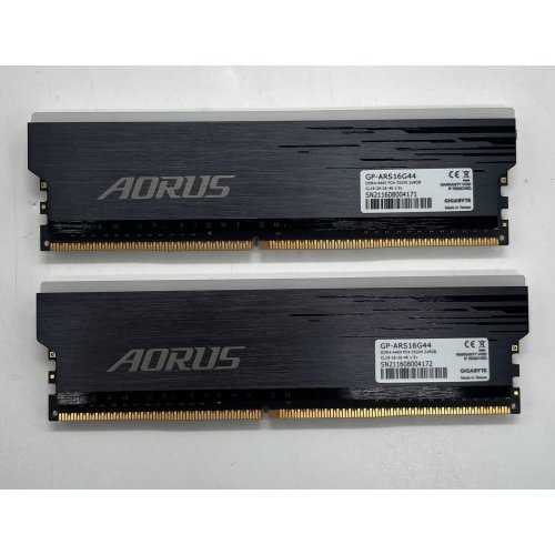 Озп Gigabyte DDR4 16GB (2x8GB) 4400Mhz AORUS RGB (GP-ARS16G44) (Відновлено продавцем, 731910) купити з перевіркою сумісності: огляд, характеристики, ціна у Києві, Львові, Вінниці, Хмельницькому, Івано-Франківську, Україні | інтернет-магазин TELEMART.UA фото