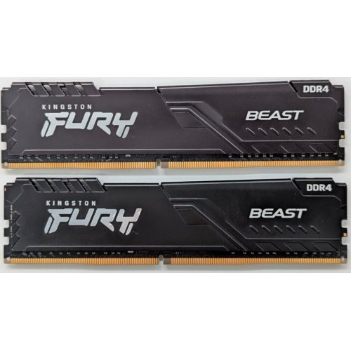 Озп Kingston DDR4 16GB (2x8GB) 2666Mhz FURY Beast Black (KF426C16BBK2/16) (Відновлено продавцем, 732154) купити з перевіркою сумісності: огляд, характеристики, ціна у Києві, Львові, Вінниці, Хмельницькому, Івано-Франківську, Україні | інтернет-магазин TELEMART.UA фото