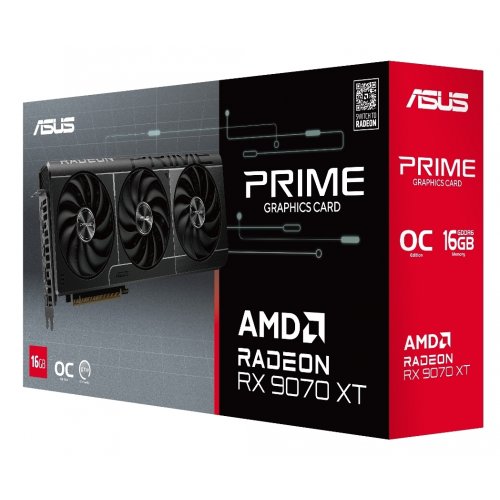 Фото Видеокарта Asus PRIME Radeon RX 9070 XT OC 16384MB (PRIME-RX9070XT-O16G)