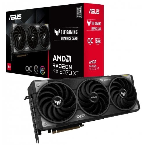 Купить Видеокарта Asus TUF Radeon RX 9070 XT Gaming OC 16384MB (TUF-RX9070XT-O16G-GAMING) с проверкой совместимости: обзор, характеристики, цена в Киеве, Днепре, Одессе, Харькове, Украине | интернет-магазин TELEMART.UA фото