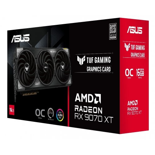 Купить Видеокарта Asus TUF Radeon RX 9070 XT Gaming OC 16384MB (TUF-RX9070XT-O16G-GAMING) с проверкой совместимости: обзор, характеристики, цена в Киеве, Днепре, Одессе, Харькове, Украине | интернет-магазин TELEMART.UA фото