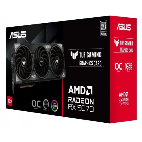 Відеокарта Asus TUF Radeon RX 9070 Gaming OC 16384MB (TUF-RX9070-O16G-GAMING) купити з перевіркою сумісності: огляд, характеристики, ціна у Києві, Львові, Вінниці, Хмельницькому, Івано-Франківську, Україні | інтернет-магазин TELEMART.UA фото