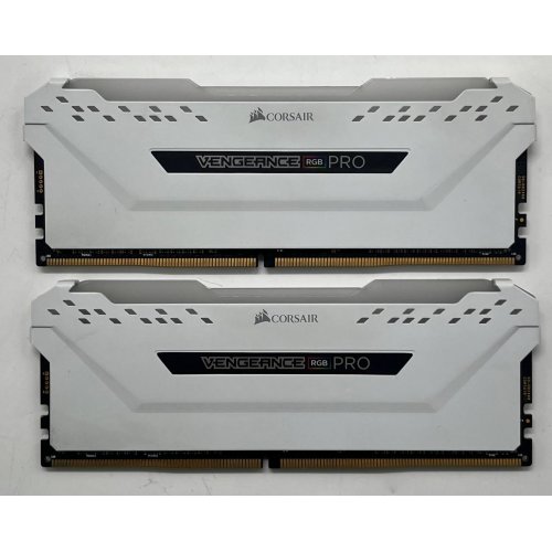 Озп Corsair DDR4 32GB (2x16GB) 3200Mhz Vengeance RGB Pro White (CMW32GX4M2C3200C16W) (Відновлено продавцем, 732372) купити з перевіркою сумісності: огляд, характеристики, ціна у Києві, Львові, Вінниці, Хмельницькому, Івано-Франківську, Україні | інтернет-магазин TELEMART.UA фото