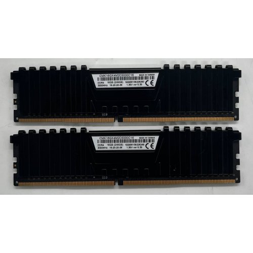 Озп Corsair DDR4 16GB (2x8GB) 3000Mhz Vengeance LPX (CMK16GX4M2D3000C16) Black (Відновлено продавцем, 732375) купити з перевіркою сумісності: огляд, характеристики, ціна у Києві, Львові, Вінниці, Хмельницькому, Івано-Франківську, Україні | інтернет-магазин TELEMART.UA фото