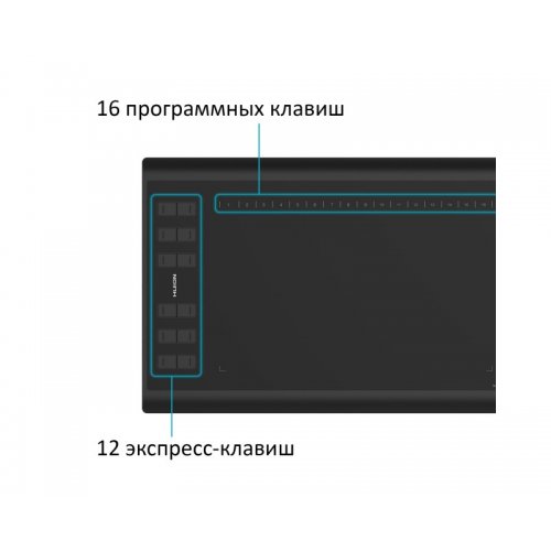 Купити Графічний планшет Huion Inspiroy H1060P Black - ціна в Києві, Львові, Вінниці, Хмельницькому, Франківську, Україні | інтернет-магазин TELEMART.UA фото